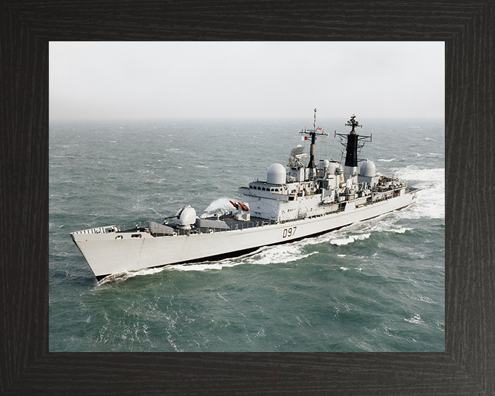 HMS Edinburgh (D97) Royal Navy Type 42 Destroyer At Sea 2001 Photo Print Wall Art Decor Posters, Prints, & Visual Artwork Hampshire Prints 10 x 8 Black Frame No