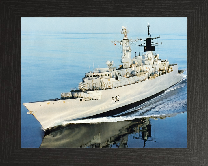 HMS Boxer (F92) Royal Navy Type 22 Frigate Port Side Reflections Photo Print Wall Art Decor Posters, Prints, & Visual Artwork Hampshire Prints 10 x 8 Black Frame No