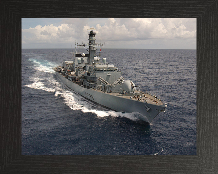 HMS Richmond (F239) Photo Print - At Sea 2004 - Royal Navy Type 23 Frigate Hampshire Prints 10 x 8 Black Frame No