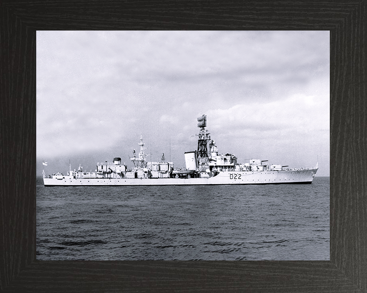 HMS Aisne (D22) Photo Print - Starboard View - Royal Navy Battle Class Destroyer Posters, Prints, & Visual Artwork Hampshire Prints 10 x 8 Black Frame No