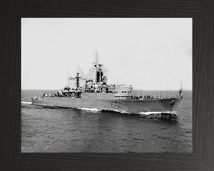 HMS Wizard (F72) - At Sea 1963 - Royal Navy W Class Destroyer Photo Print Wall Art Naval Decor UK Posters, Prints, & Visual Artwork Hampshire Prints 10 x 8 Black Frame No