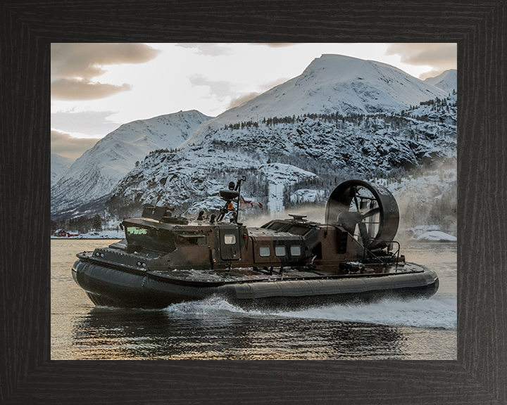 Royal Marines Commandos Drive a LCAC Hovercraft Photo Print Hampshire Prints 10 x 8 Black Frame No