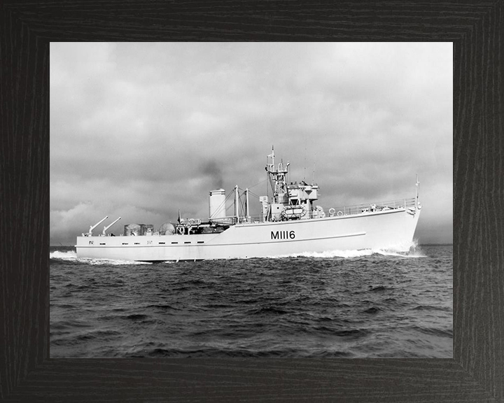 HMS Burnaston (M1116) Royal Navy Ton Class Minesweeper Starboard View Photo Print Wall Art Decor Posters, Prints, & Visual Artwork Hampshire Prints 10 x 8 Black Frame No