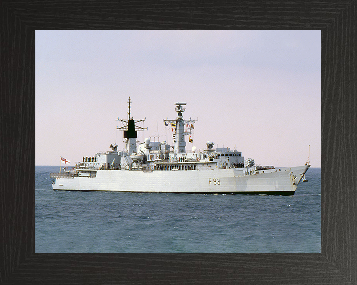 HMS Beaver (F93) Royal Navy Type 22 Frigate Entering Harbour Photo Print Wall Art Decor Posters, Prints, & Visual Artwork Hampshire Prints 10 x 8 Black Frame No