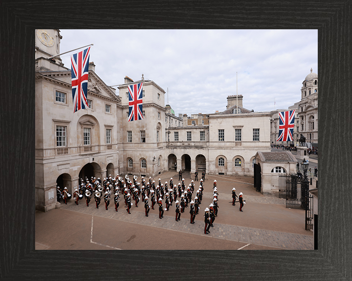 Royal Marines Band Service Marching At Horse Guards London Photo Print Hampshire Prints 10 x 8 Black Frame No