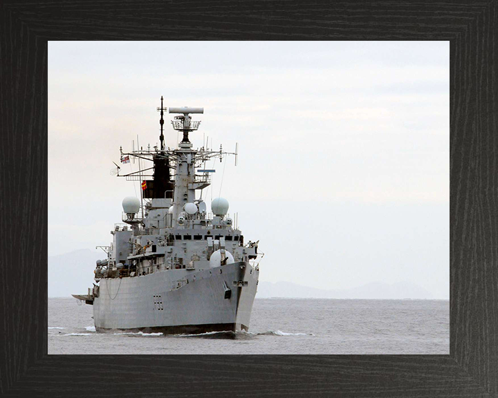 HMS Cornwall (F99) Photo Print - At sea 2010 - Royal Navy type 22 Frigate Hampshire Prints 10 x 8 Black Frame No