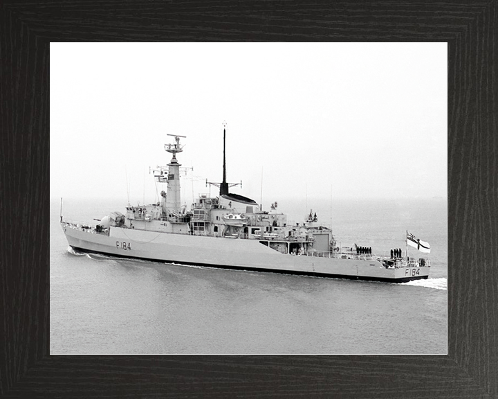 HMS Ardent (F184) Royal Navy Type 21 Frigate Leaving Harbour Photo Print Wall Art Decor Posters, Prints, & Visual Artwork Hampshire Prints 10 x 8 Black Frame No