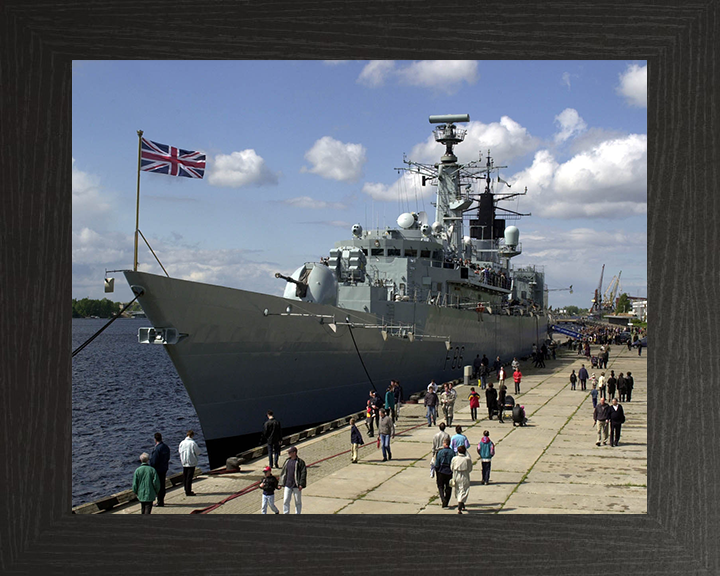 HMS Campbeltown (F86) Photo Print - Riga Latvia 2001 - Royal Navy Type 22 Frigate Posters, Prints, & Visual Artwork Hampshire Prints 10 x 8 Black Frame No