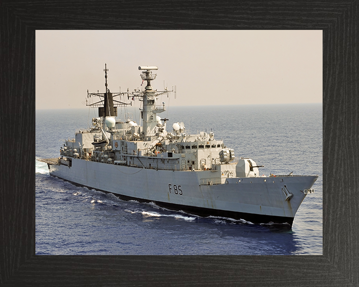HMS Cumberland (F85) Royal Navy Type 22 Frigate Starboard Side Photo Print Wall Art Decor Posters, Prints, & Visual Artwork Hampshire Prints 10 x 8 Black Frame No
