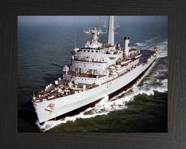 HMS Intrepid (L11) Photo Print - Port Bow View - Royal Navy Fearless Class Amphibious Ship Hampshire Prints 10 x 8 Black Frame No