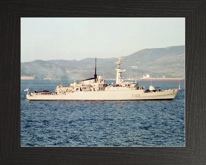 HMS Amazon (F169) Royal Navy Type 21 Frigate Starboard Beam View Photo Print Wall Art Decor Posters, Prints, & Visual Artwork Hampshire Prints 10 x 8 Black Frame No
