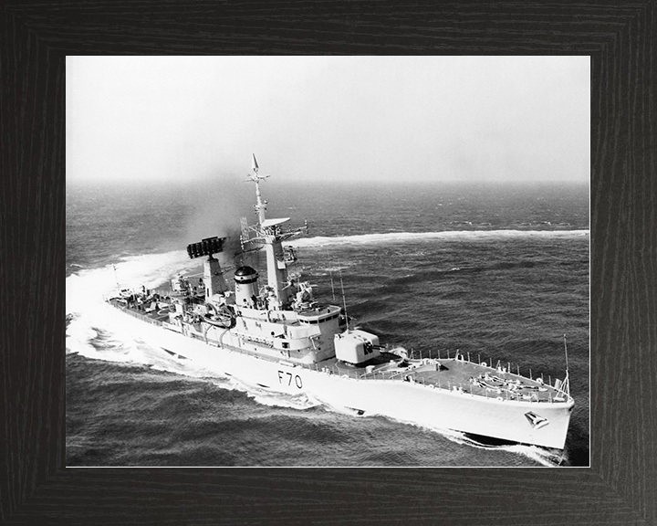 HMS Apollo (F70) Royal Navy Leander Class Frigate Hard Turn To Port Photo Print Wall Art Decor Posters, Prints, & Visual Artwork Hampshire Prints 10 x 8 Black Frame No