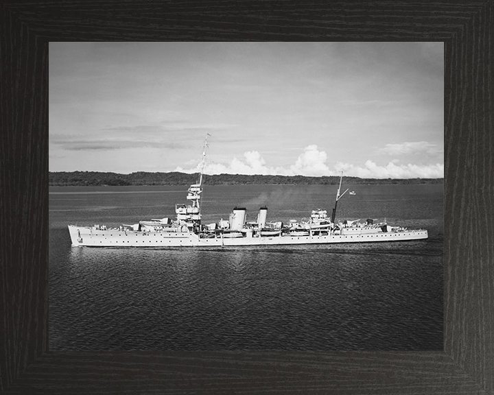 HMS Despatch (D30) Photo Print - Panama Canal - Royal Navy Danae Class Cruiser Hampshire Prints 10 x 8 Black Frame No