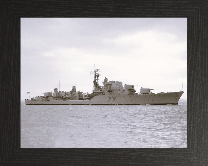 HMS Decoy (D106) Photo Print - At Sea 1962 - Royal Navy Daring Class Destroyer Posters, Prints, & Visual Artwork Hampshire Prints 10 x 8 Black Frame No