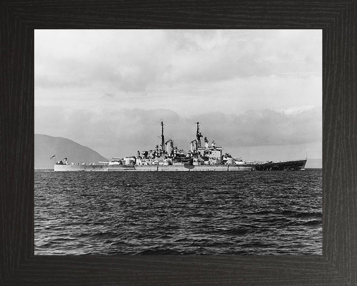 HMS Vanguard (23) Photo Print - South Africa 1947 - Royal Navy Fast Battleship Hampshire Prints 10 x 8 Black Frame No