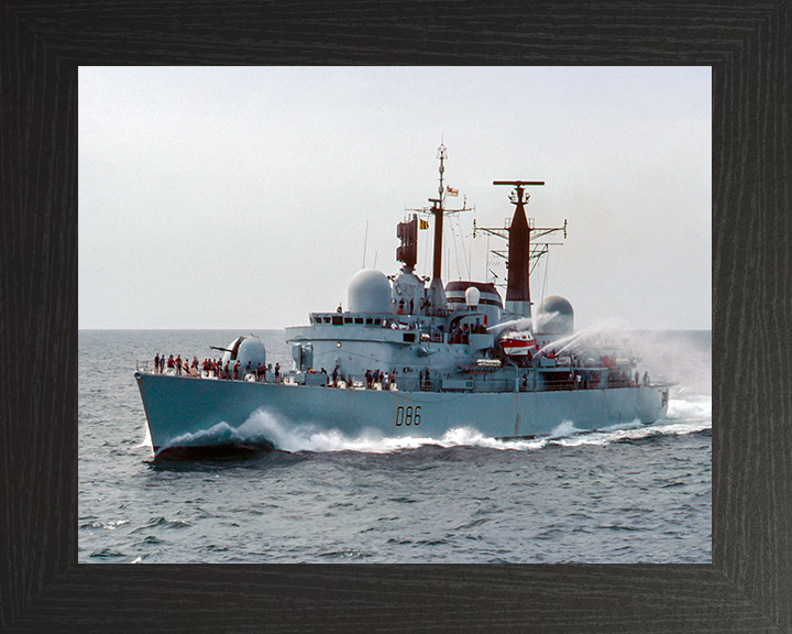 HMS Birmingham (D86) Royal Navy Type 42 Destroyer Handing Over Photo Print Wall Art Decor Posters, Prints, & Visual Artwork Hampshire Prints 10 x 8 Black Frame No