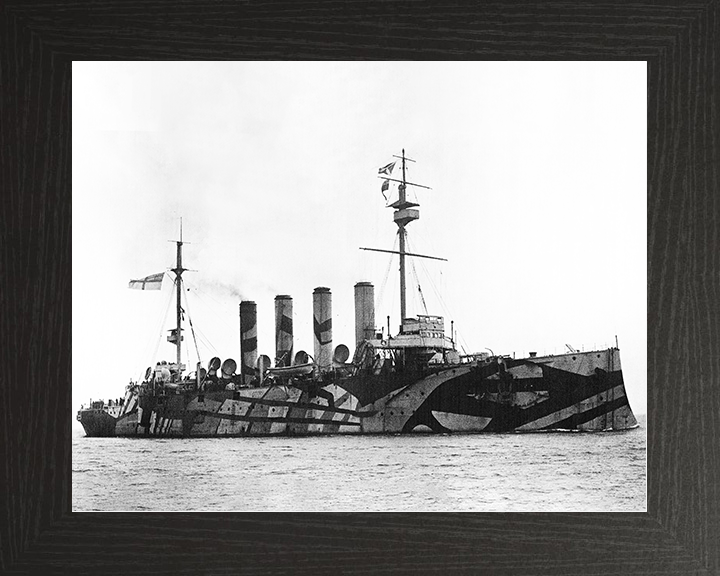 HMS Amphitrite (1898) Royal Navy Diadem Class Cruiser Starboard View Warship Photo Print Wall Art Decor Posters, Prints, & Visual Artwork Hampshire Prints 10 x 8 Black Frame No