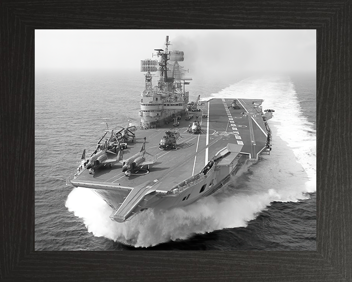 HMS Ark Royal (R09) Royal Navy Audacious Class Aircraft Carrier Underway Photo Print Wall Art Decor Posters, Prints, & Visual Artwork Hampshire Prints 10 x 8 Black Frame No