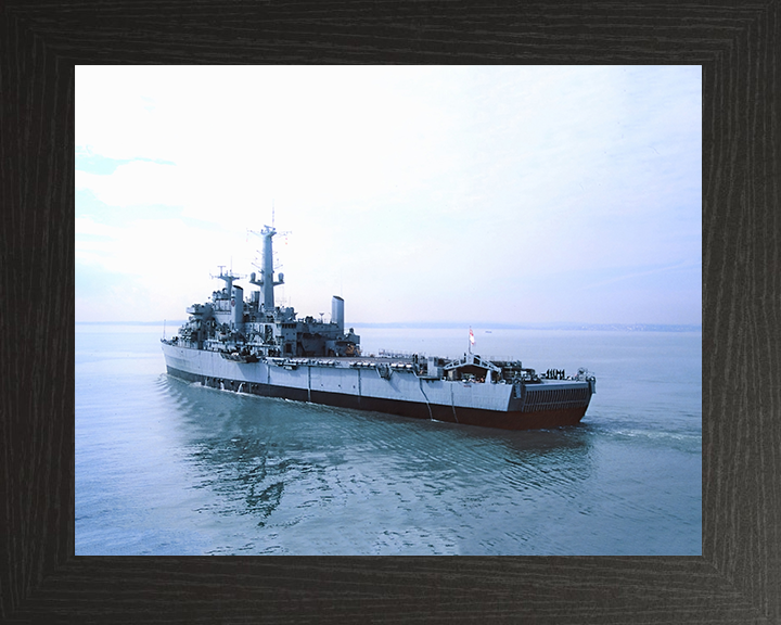 HMS Intrepid (L11) Photo Print - Port Quarter View - Royal Navy Fearless Class Amphibious Ship Hampshire Prints 10 x 8 Black Frame No
