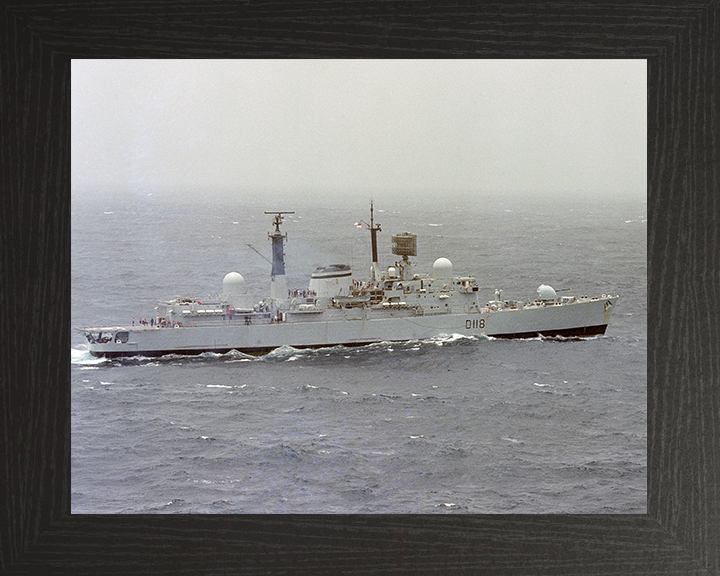 HMS Coventry (D118) Photo Print - At Sea 1982 - Royal Navy Type 42 Destroyer Hampshire Prints 10 x 8 Black Frame No