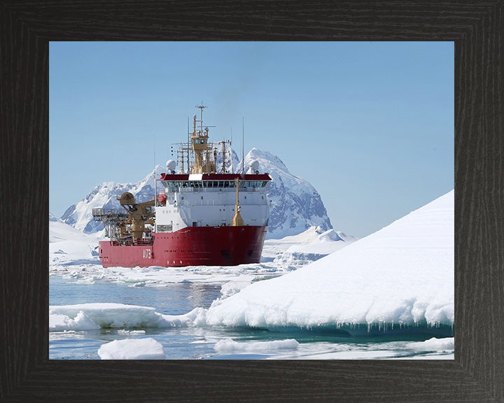 HMS Protector (A173) Photo Print - Starboard Bow View - Royal Navy Ice Patrol Vessel Hampshire Prints 10 x 8 Black Frame No