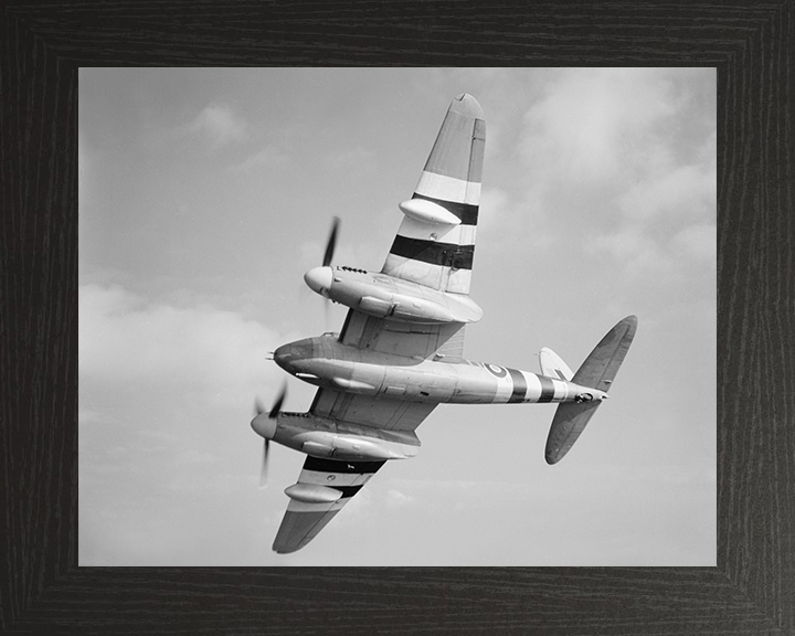 RAF De Havilland DH98 Mosquito in flight Photo Print - Royal Air Force Aircraft Hampshire Prints 10 x 8 Black Frame No