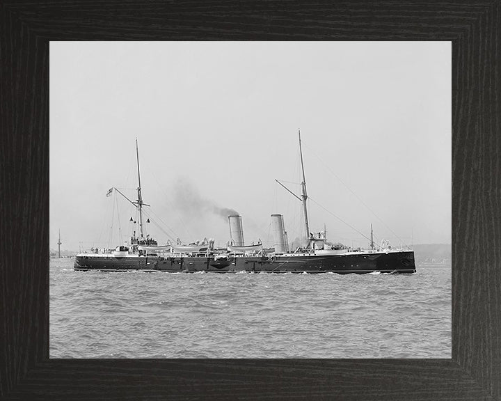 HMS Magicienne (1890) Photo Print - Starboard View - Royal Navy Marathon Class Cruiser Hampshire Prints 10 x 8 Black Frame No