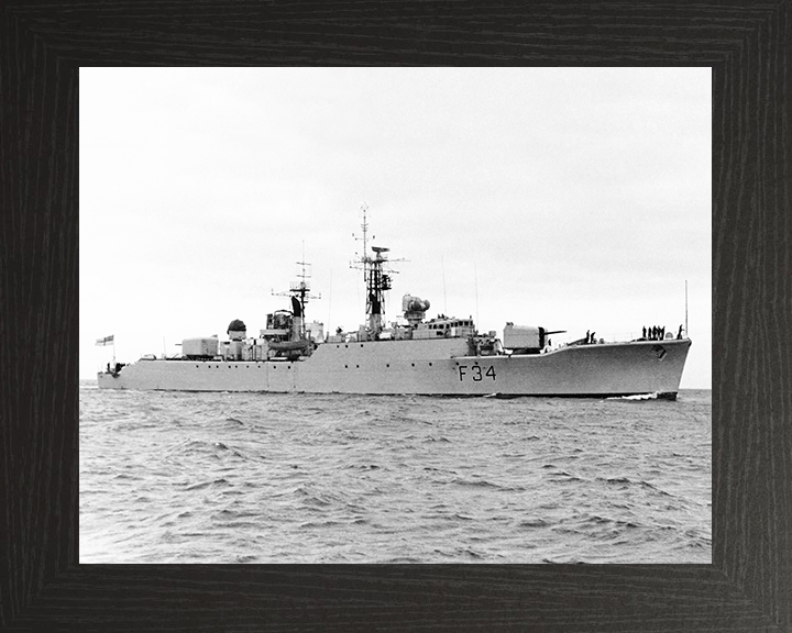 HMS Puma (F34) Photo Print - at sea 1958 - Royal Navy Leopard Class Frigate Hampshire Prints 10 x 8 Black Frame No