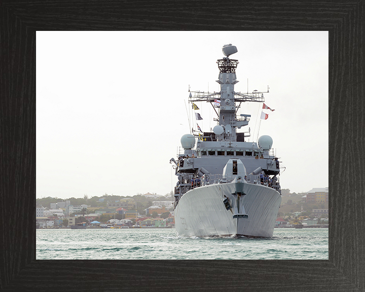 HMS Argyll (F231) Photo Print - Antigua 2014 - Royal Navy Type 23 Frigate Posters, Prints, & Visual Artwork Hampshire Prints 10 x 8 Black Frame No
