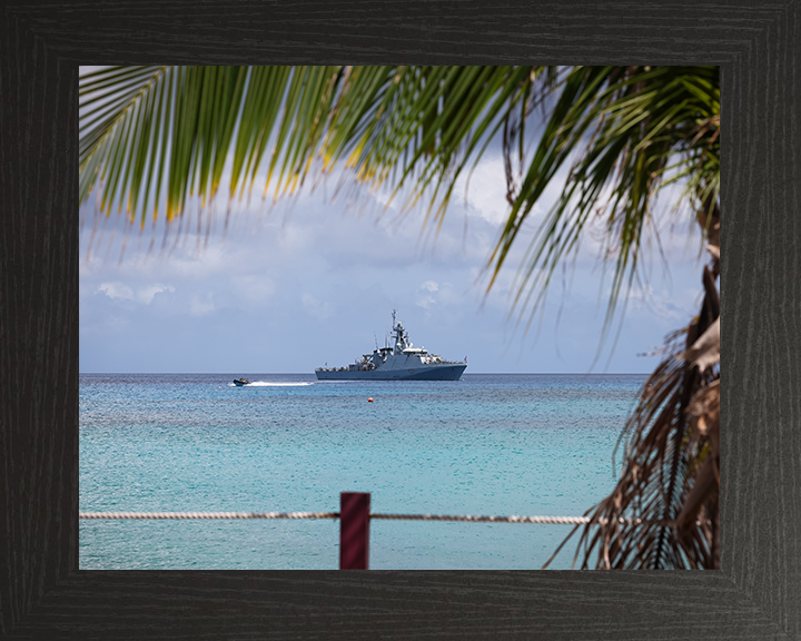 HMS Trent (P224) Photo Print - Cayman Islands - Royal Navy River Class Patrol Vessel Hampshire Prints 10 x 8 Black Frame No