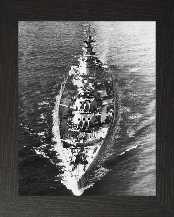 HMS Nelson (28) Photo Print - at sea - Royal Navy Nelson Class Battleship Hampshire Prints 10 x 8 Black Frame No