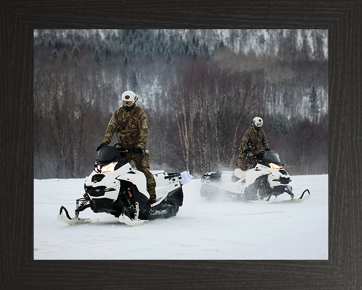 Royal Marine Commandos Ride a Snowmobile Norway 2026 Photo Print - 45 Commando Posters, Prints, & Visual Artwork Hampshire Prints 10 x 8 Black Frame No
