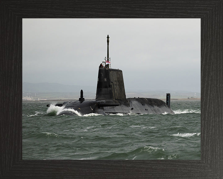 HMS Anson (S123) Photo Print - Port Side - Royal Navy Astute Class Submarine Hampshire Prints 10 x 8 Black Frame No