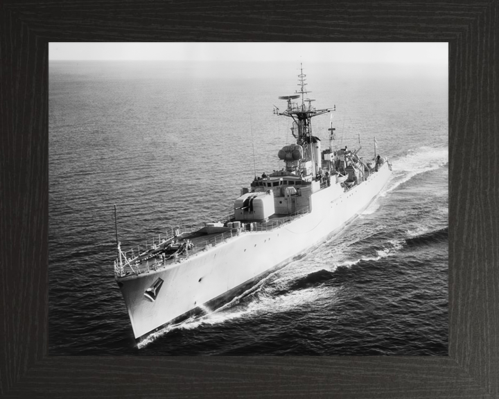 HMS Tenby (F65) Photo Print - At Sea 1963 - Royal Navy Whitby Class Frigate Hampshire Prints 10 x 8 Black Frame No