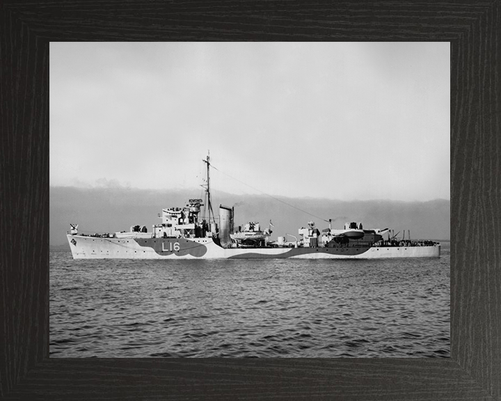 HMS Stevenstone (L16) Photo Print - Port Side 1947 - Royal Navy Hunt Class Destroyer Posters, Prints, & Visual Artwork Hampshire Prints 10 x 8 Black Frame No
