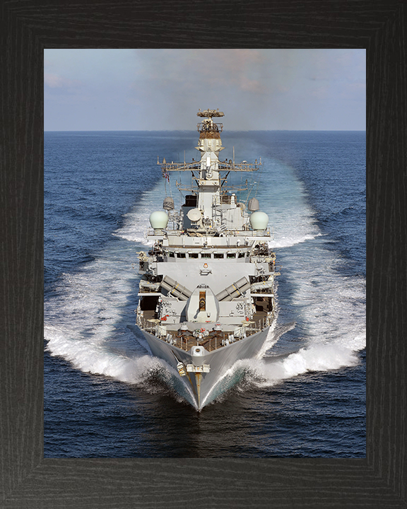 HMS Kent (F78) Photo Print - at sea 2015 - Royal Navy Type 23 Frigate Hampshire Prints 10 x 8 Black Frame No