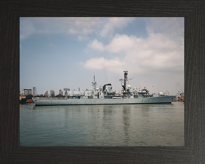 HMS Richmond (F239) Photo Print - Enters Mumbai 2025 - Royal Navy Type 23 Frigate Posters, Prints, & Visual Artwork Hampshire Prints 10 x 8 Black Frame No