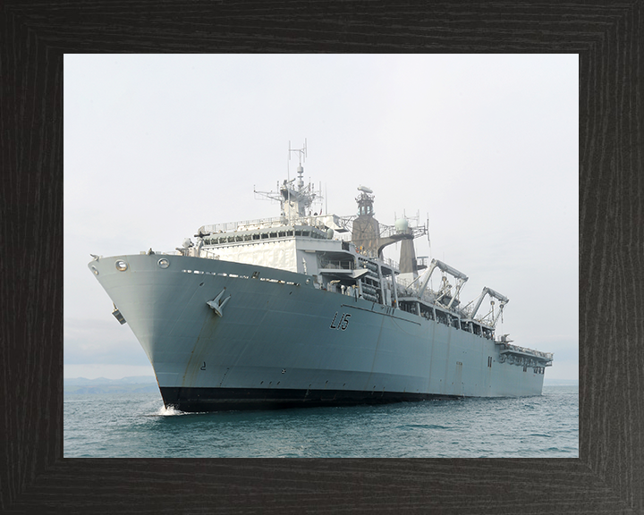 HMS Bulwark (L15) Royal Navy Albion Class Amphibious Ship Low Port Bow View Photo Print Wall Art Decor Posters, Prints, & Visual Artwork Hampshire Prints 10 x 8 Black Frame No