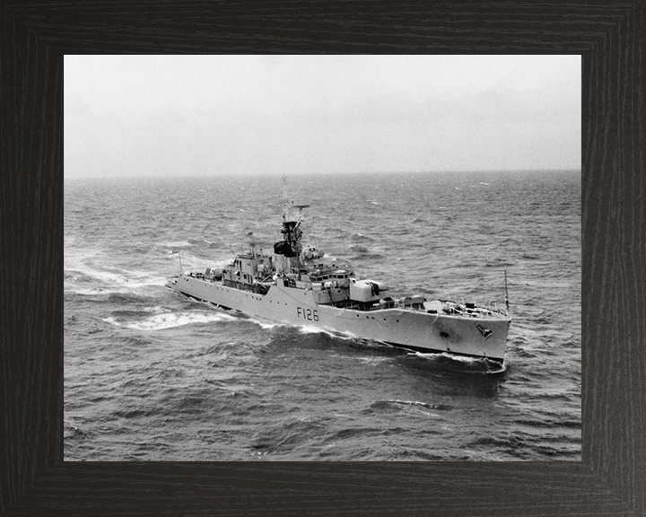 HMS Plymouth (F126) Photo Print - At Sea 1962 - Royal Navy Rothesay Class Frigate Hampshire Prints 10 x 8 Black Frame No