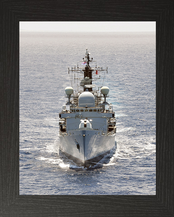 HMS Edinburgh (D97) Royal Navy Type 42 Destroyer High Bow View Photo Print Wall Art Decor Posters, Prints, & Visual Artwork Hampshire Prints 10 x 8 Black Frame No