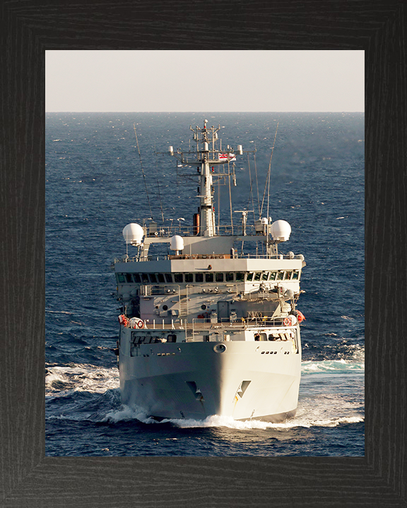 HMS Echo (H87) Royal Navy Echo Class Survey Vessel Bow View Photo Print Wall Art Decor Posters, Prints, & Visual Artwork Hampshire Prints 10 x 8 Black Frame No
