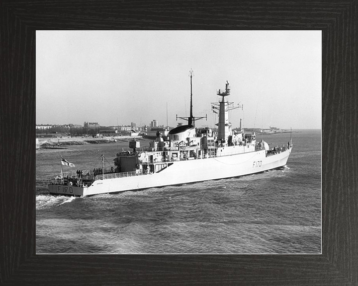 HMS Antelope (F170) Royal Navy Type 21 Frigate Starboard Quarter View Photo Print Wall Art Decor Posters, Prints, & Visual Artwork Hampshire Prints 10 x 8 Black Frame No