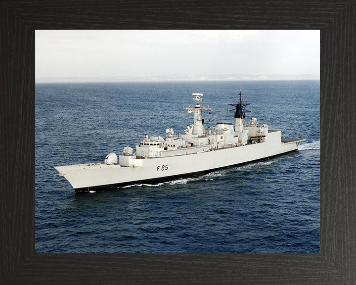 HMS Cumberland (F85) Royal Navy Type 22 Frigate High Port Side View Photo Print Wall Art Decor Posters, Prints, & Visual Artwork Hampshire Prints 10 x 8 Black Frame No