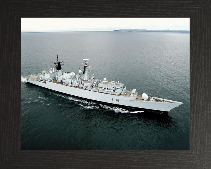 HMS Campbeltown (F86) Royal Navy Type 22 Frigate High Starboard View Photo Print Wall Art Decor Posters, Prints, & Visual Artwork Hampshire Prints 10 x 8 Black Frame No