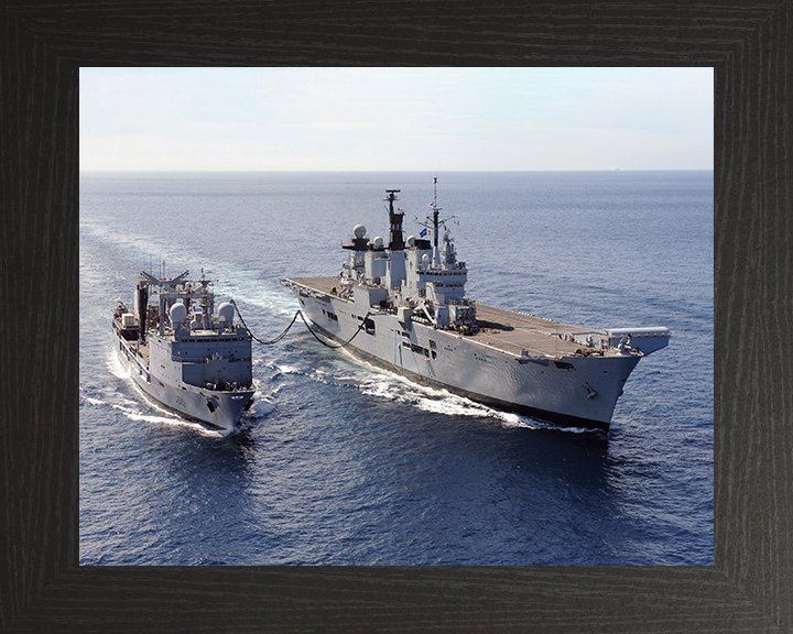 HMS Illustrious (R06) Photo Print - RAS 2013 - Royal Navy Invincible Class Aircraft Carrier Hampshire Prints 10 x 8 Black Frame No