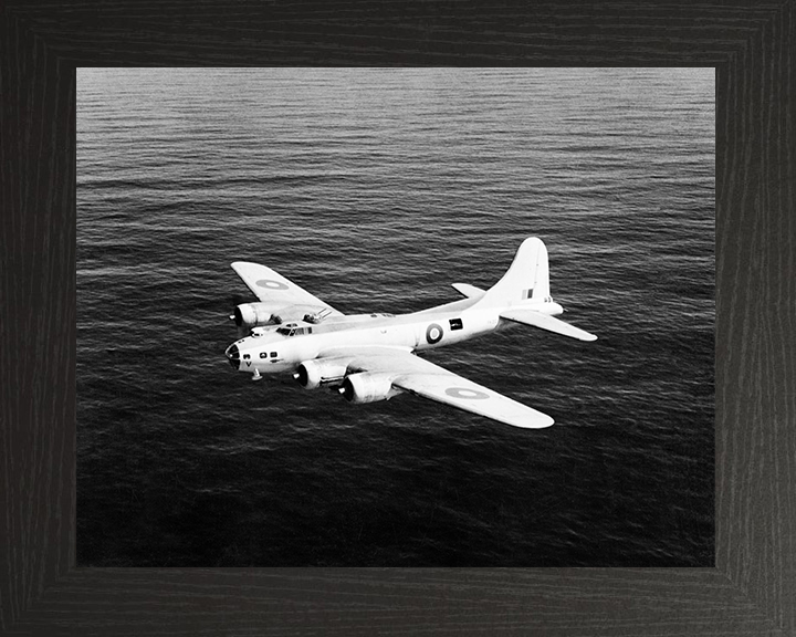 RAF Boeing Fortress Mk IIA in Flight Photo Print - Royal Air Force Aircraft Hampshire Prints 10 x 8 Black Frame No