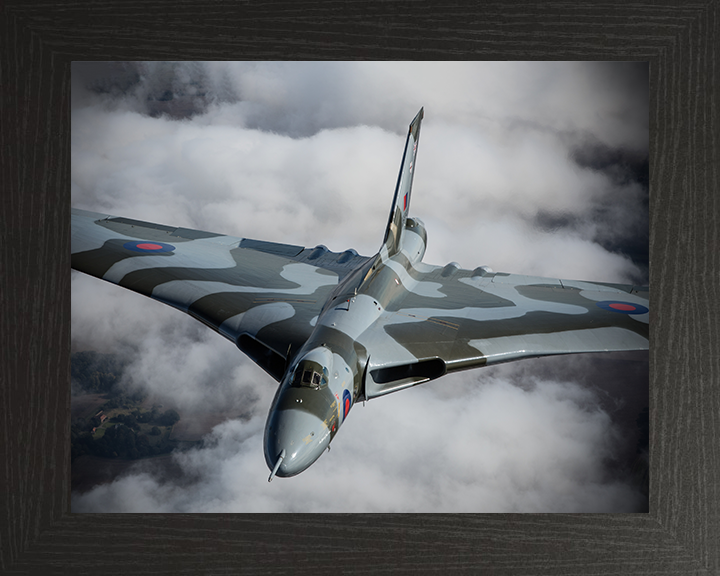 RAF Avro Vulcan Bomber Closeup Photo Print - Royal Air Force Aircraft Posters, Prints, & Visual Artwork Hampshire Prints 10 x 8 Black Frame No