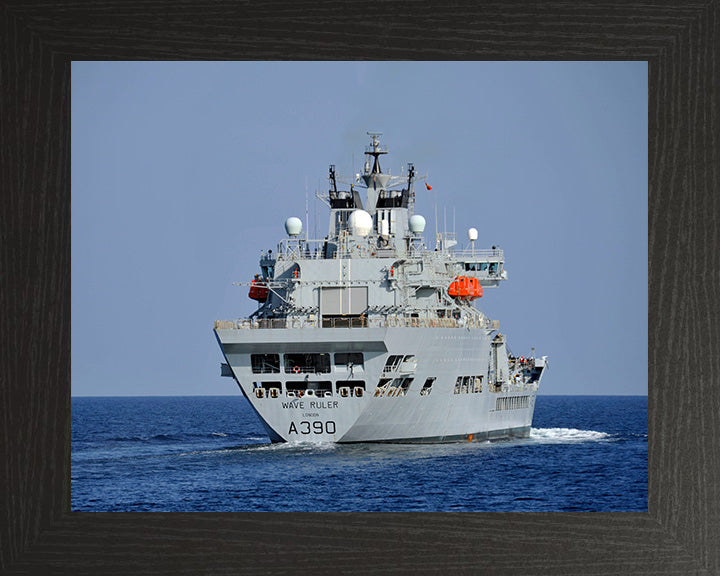 RFA Wave Ruler (A390) Photo Print - Stern View - Royal Fleet Auxiliary Wave Class Fleet Tanker Hampshire Prints 10 x 8 Black Frame No