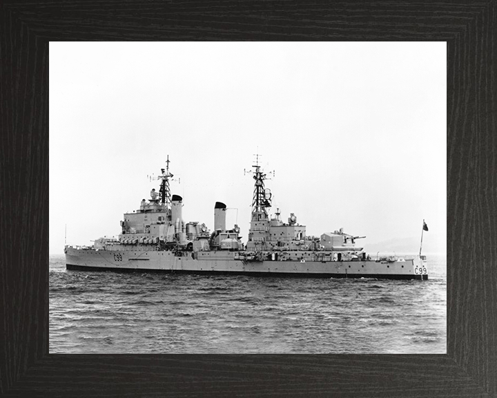 HMS Blake (C99) Royal Navy Tiger Class Light Cruiser At Sea 1961 Photo Print Wall Art Decor Posters, Prints, & Visual Artwork Hampshire Prints 10 x 8 Black Frame No