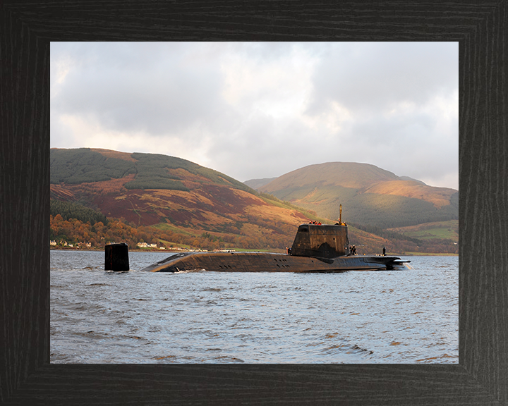 HMS Astute (S119) Photo Print - Starboard View 2009 - Royal Navy Astute Class Submarine Hampshire Prints 10 x 8 Black Frame No